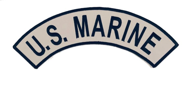 U.S. MARINE TOP ROCKER PATCH BLACK ON GRAY | ABC PATCHES