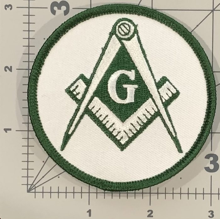 MASONIC SQUARE AND COMPASS ON WHITE PATCH - Image 2