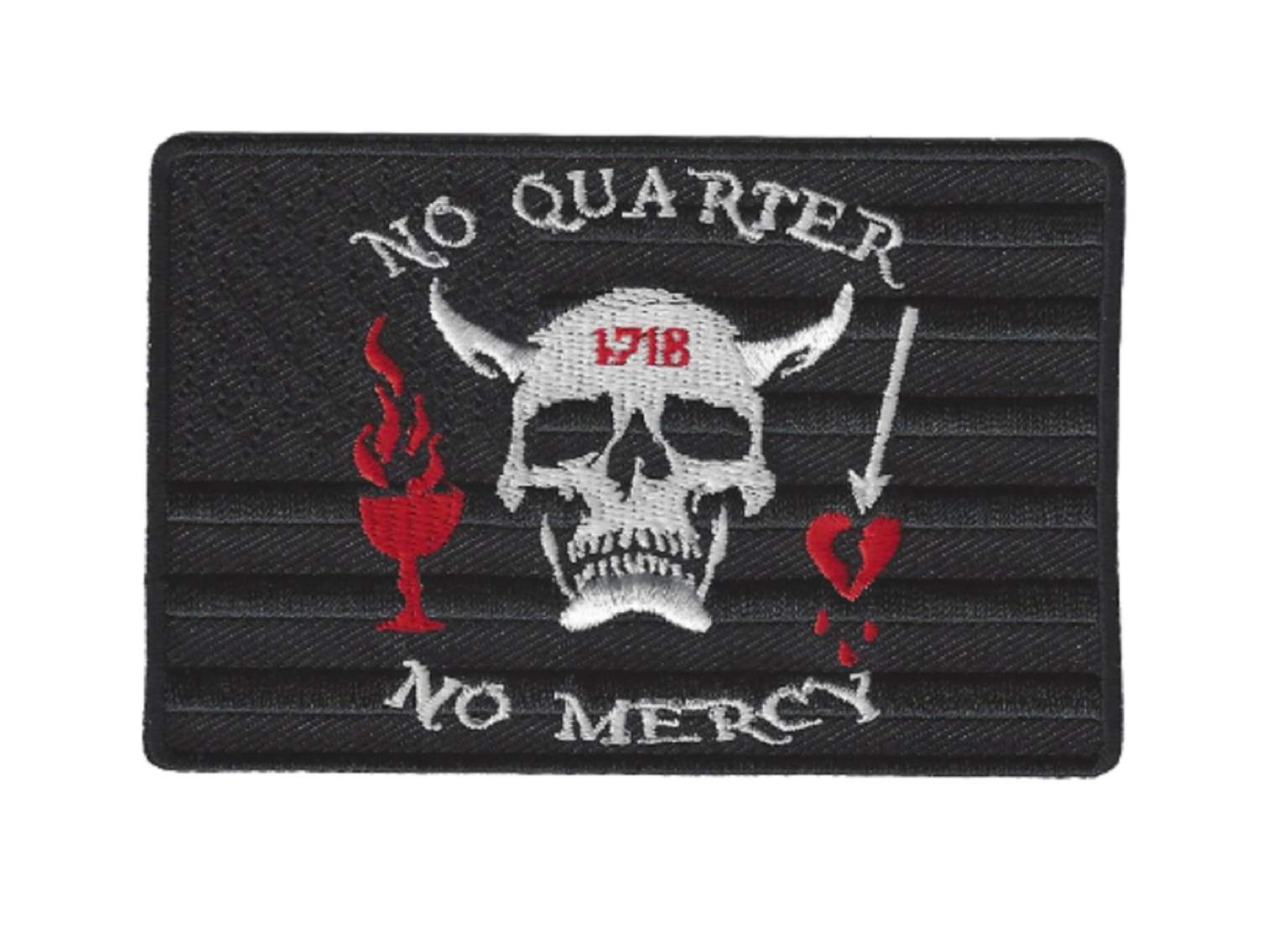 BLACKED OUT U.S. FLAG NO QUARTER NO MERCY BLACKBEARD’S LOGO WILL NOT