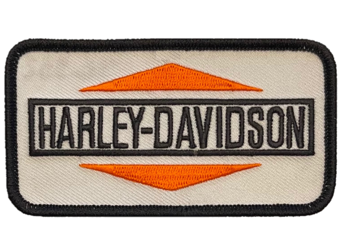 Vintage Harley Davidson embroidered rectangular patch Sew On 4.40" wide 