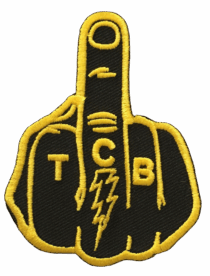TCB MIDDLE FINGER PATCH YELLOW ON BLACK