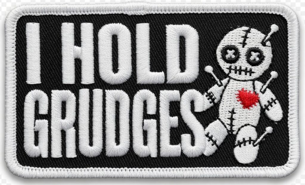 I HOLD GRUDGES  WITH VOODOO DOLL LOGO